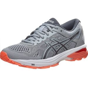ASICS GT-1000 6 WOMEN'S SHOES MID GREY/CARBON/FLASH CORAL T7A9N-9697